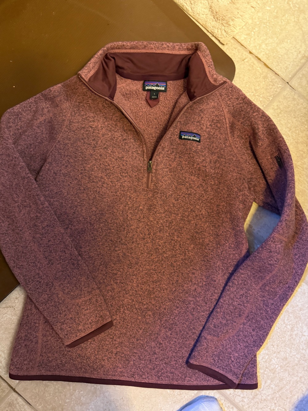 Patagonia Heathered Mauve Quarter-Zip Fleece size large shirt!